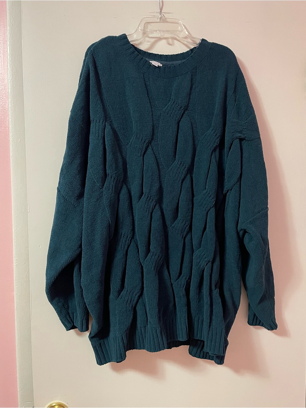 J. Jill Dark Teal Cable Knit Women's chenille Sweater